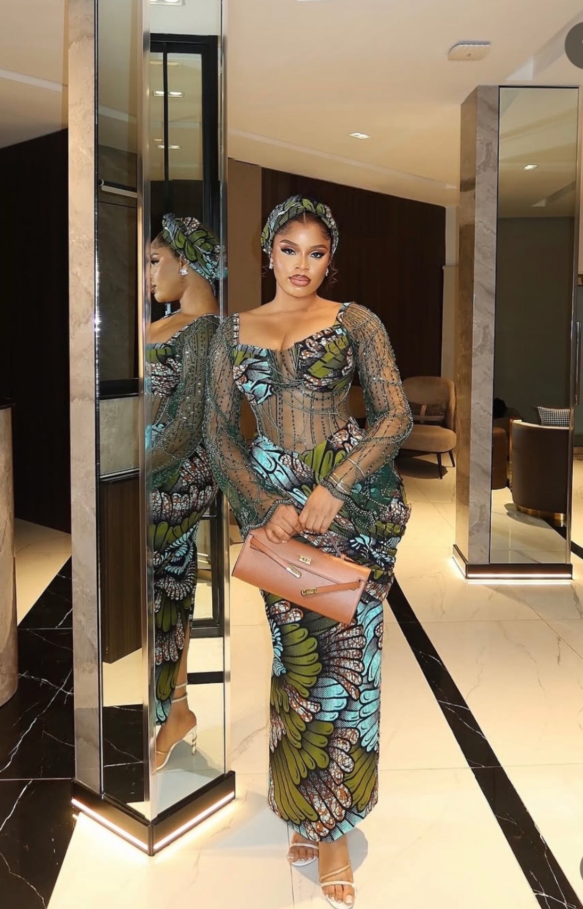 Ankara/lace dress