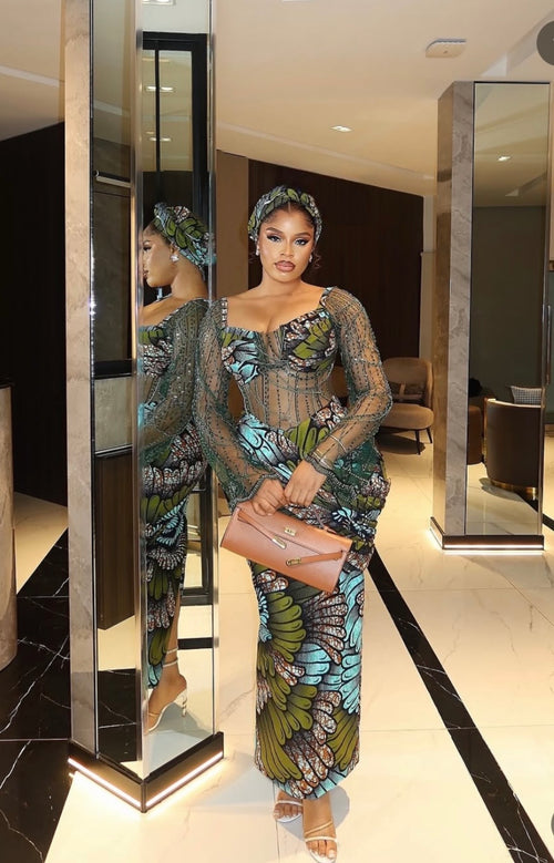 Ankara/lace dress