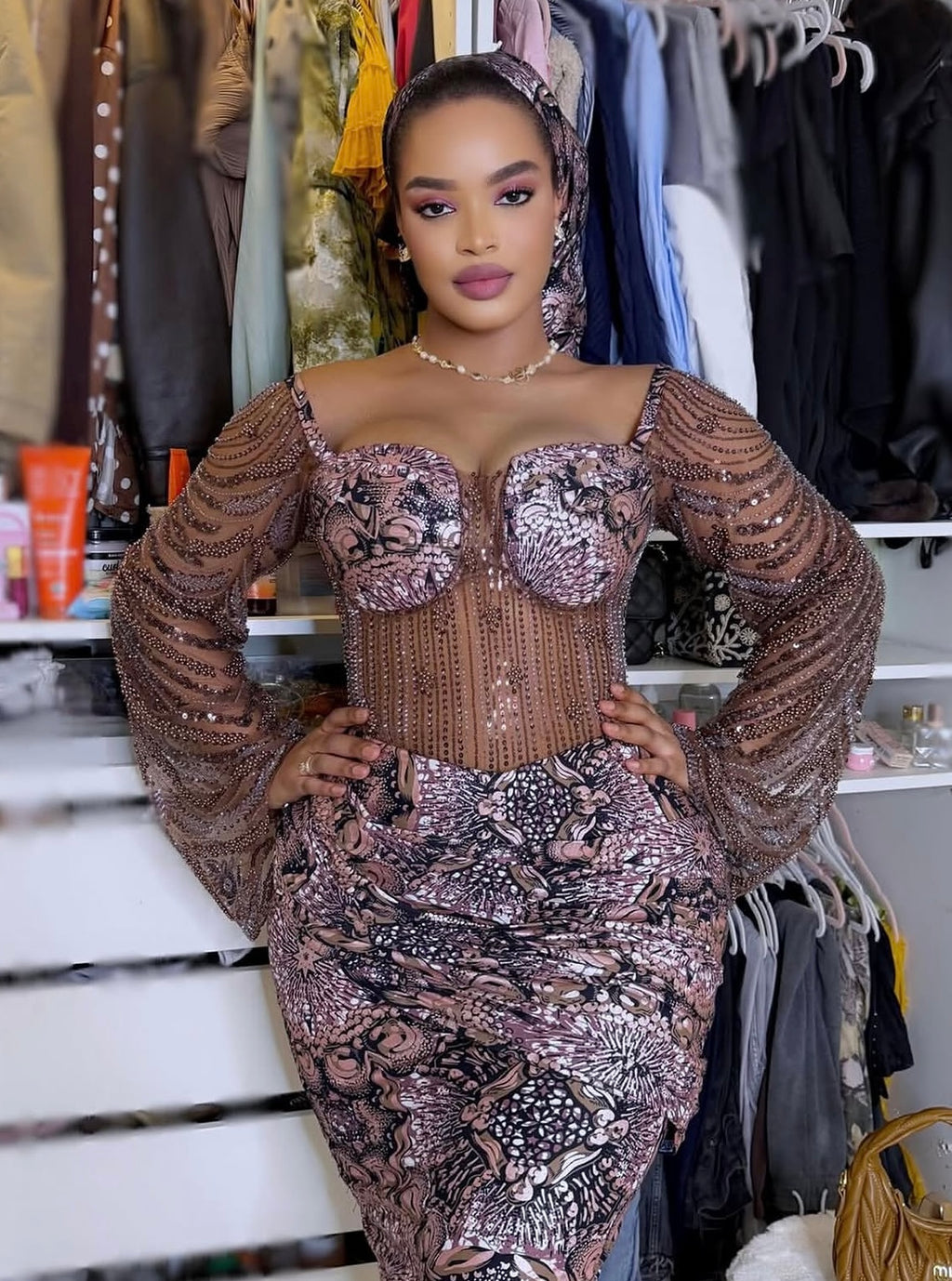 Ankara/lace dress